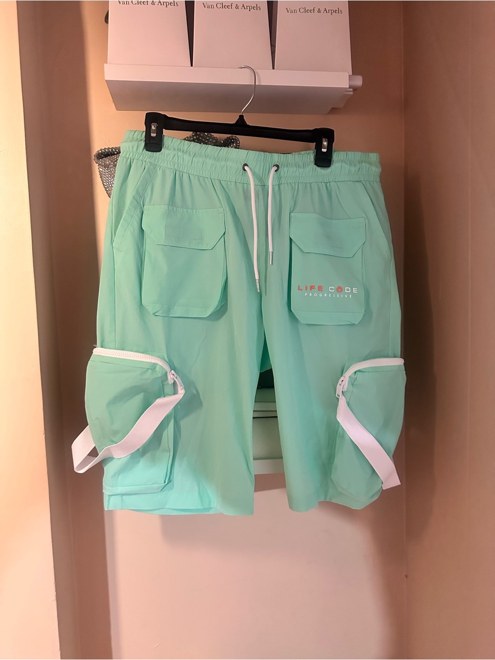 Mint Green Cargo Shorts for Men